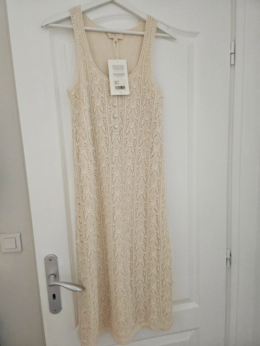 Sezane Crochet Knit Maxi Dress Women's L